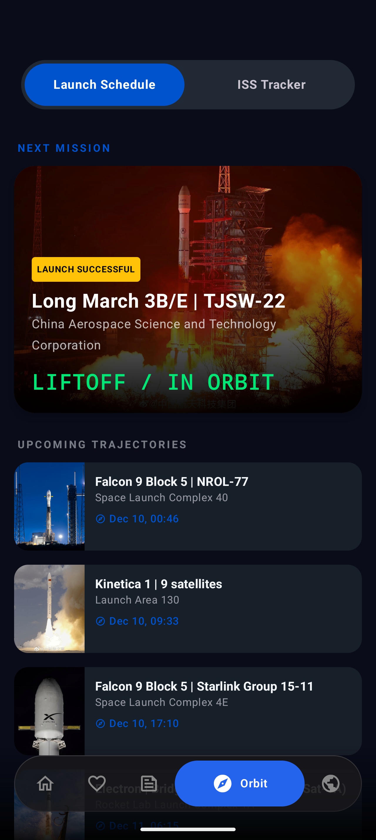 Launch Schedule